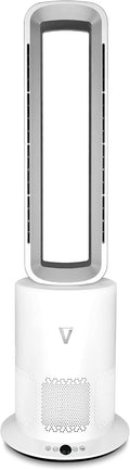 HOTSNAP Bladeless Tower Fan Heater & Air Purifier - 3-in-1 with HEPA H13 Filter, Remote Control, 10 Speeds, Quick Silver
