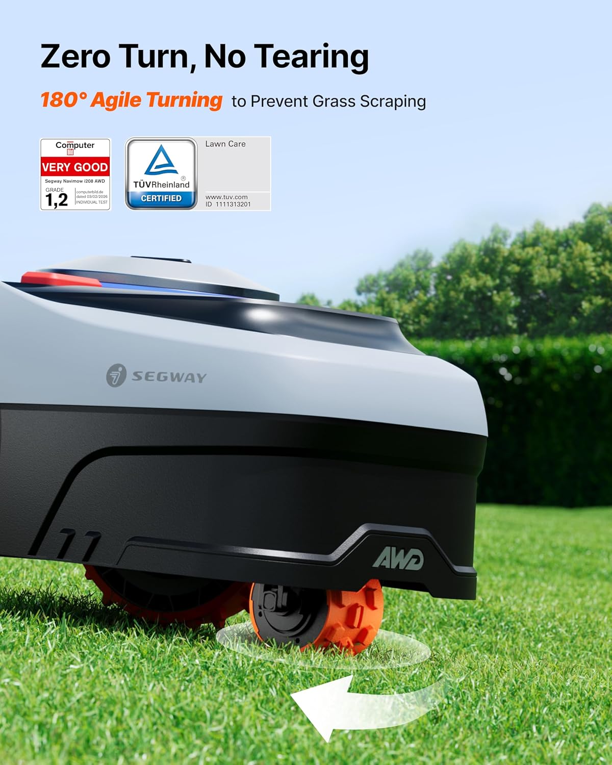 Segway Navimow i208 AWD Robotic Lawn Mower without Boundary, Rec. 800 m²