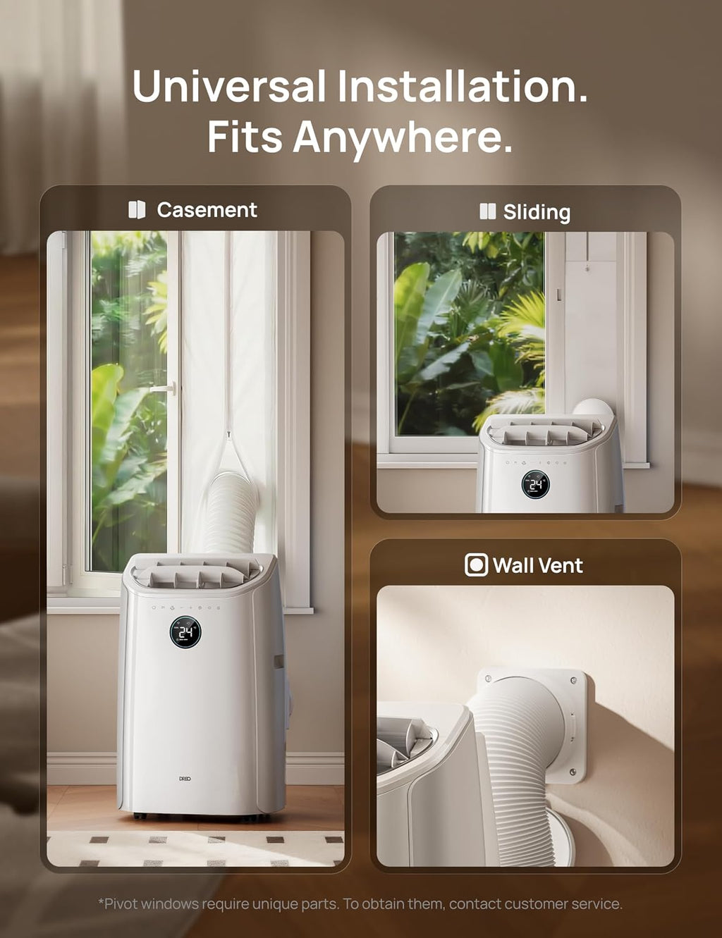 DREO Portable Air Conditioner 10000 BTU - Drainage-Free, App & Voice Control, Quiet 46dB, White